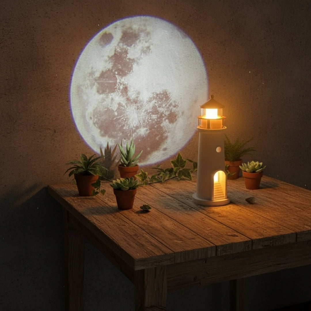 Veilleuse à Projection de Lumière de Lune avec Télécommande – جهاز عرض ضوء القمر